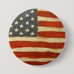 Old Glory American Flag 7.5 Cm Round Badge