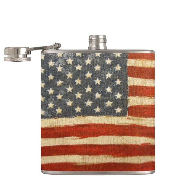 Old Glory American Flag Hip Flask (Opened)