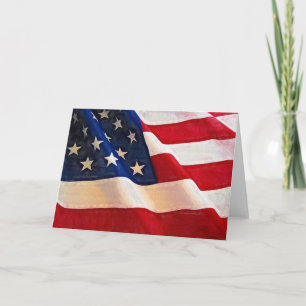 Old Glory American Flag Ripples Card