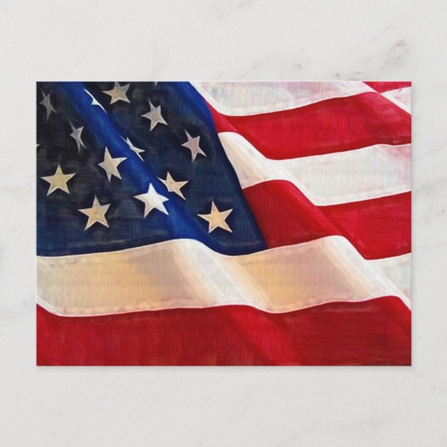 Old Glory American Flag Ripples Postcard (Front)