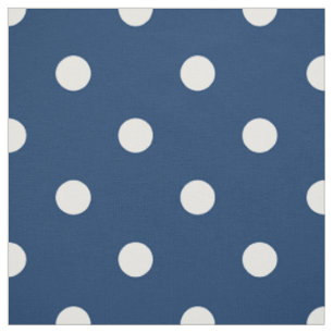 Old Glory Blue White Polka Dots (large scale) Fabric