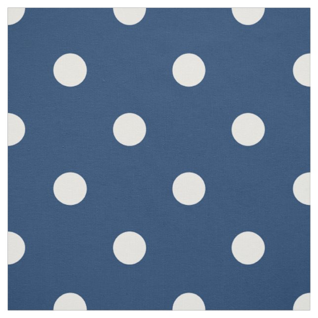 Old Glory Blue White Polka Dots (large scale) Fabric (Swatch)