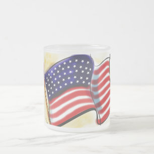 Old Glory Frosted Glass Mug
