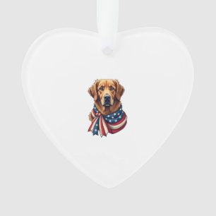 Old Glory Golden Retriever Vintage Shirt 2 Ornament