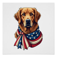 Old Glory Golden Retriever Vintage Shirt 2