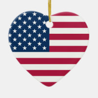 Old Glory Personalised Message USA Heart