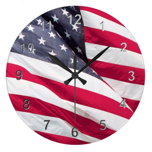 Image of Old Glory....The American Flag. Large Clock