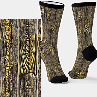 Old Gnarly Wood Bark Texture  Socks