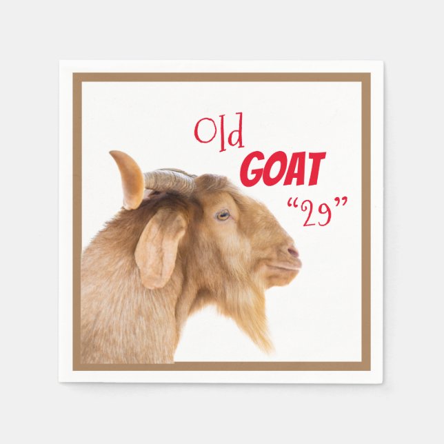 Old Goat 29th Twenty Ninth 29th Birthday Napkin (Front)