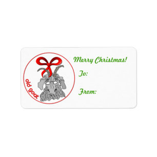Old Goat Christmas Gift Tag Sticker