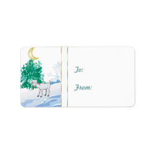 Old Goat  Christmas Gift Tag Sticker