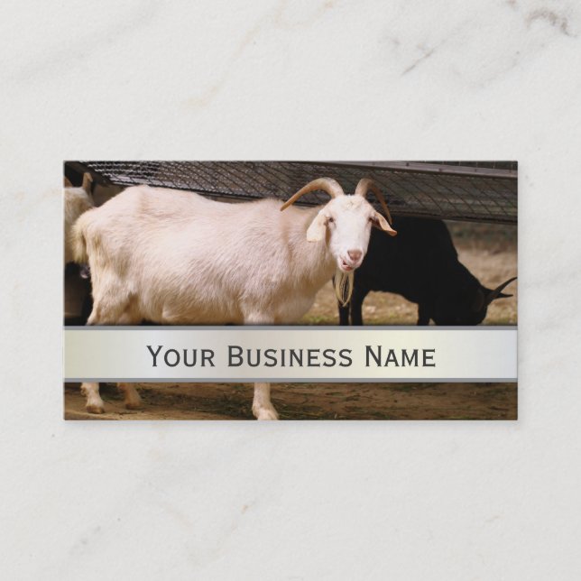Old Goat Farm Animal Business Card (Front)