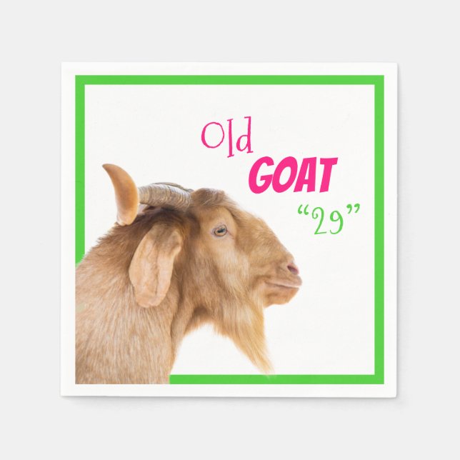 Old Goat Green 29th Twenty Ninth 29th Birthday Napkin (Front)