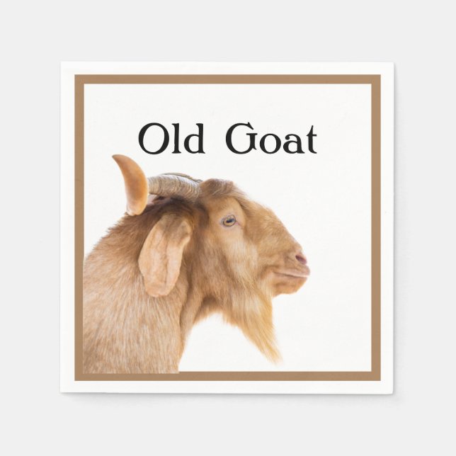 Old Goat Typography Fun Silly Birthday Napkin (Front)