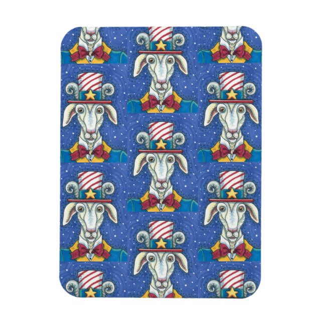 OLD GOAT UNCLE SAM, FUNNY FARM PATRIOTIC BILLYGOAT MAGNET (Vertical)