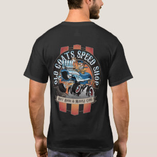 Old Goats Speed Shop Vintage Car Sign Cartoon T-Shirt