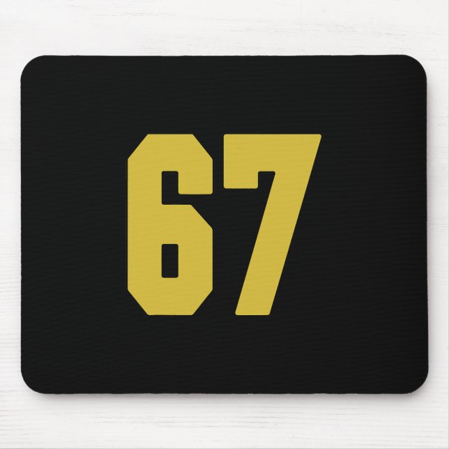 Old Gold Black Number 67 Jersey Player Uniform #67 Mouse Mat (Front)