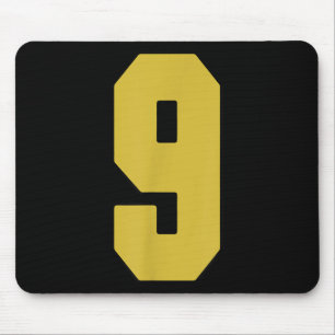 Old Gold Black Number 9 Jersey Player Uniform #9 Mouse Mat