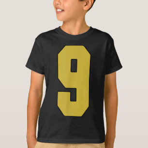 Old Gold Black Number 9 Jersey Player Uniform #9 T-Shirt