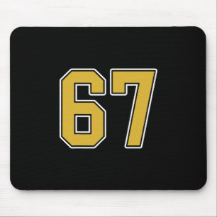Old Gold Black White Sports Number 67 Jersey Unifo Mouse Mat