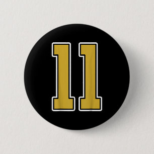 Old Gold Black White Srts Number 11 Jersey Uniform 6 Cm Round Badge