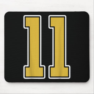 Old Gold Black White Srts Number 11 Jersey Uniform Mouse Mat