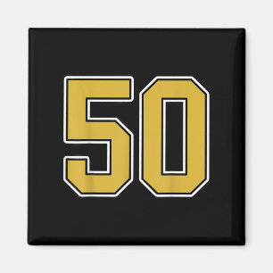 Old Gold Black White Srts Number 50 Jersey Uniform Magnet