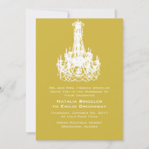 Old Gold Bold Single Colour Wedding Invitation