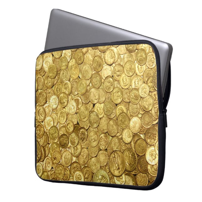 Old Gold Coin Collection  Laptop Sleeve (Front Left)