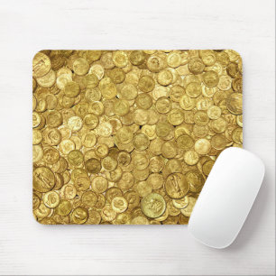 Old Gold Coin Collection Mouse Mat