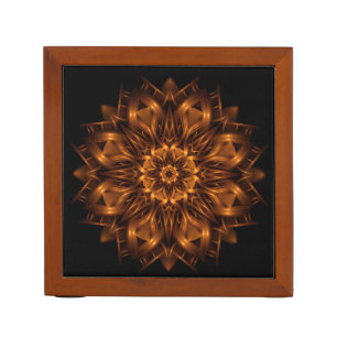 Old Gold Copper Desk Organiser