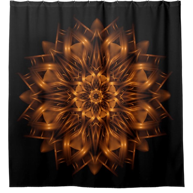 Old Gold Copper Medallion Shower Curtain (Front)