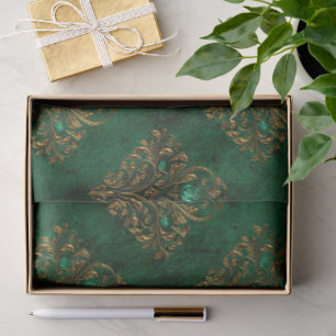 Old Gold Emerald French Tissue Paper