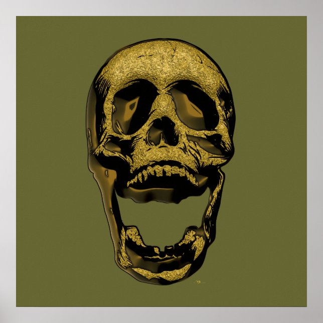 Old Gold Skull Poster (Front)