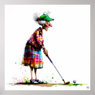 Old Golfer - Art Print