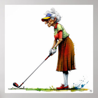 Old Golfer - Art Print