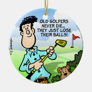 Old Golfer Ceramic Tree Decoration