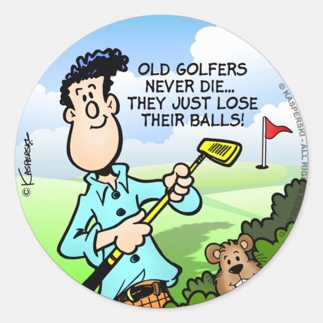Old Golfer Classic Round Sticker (Front)