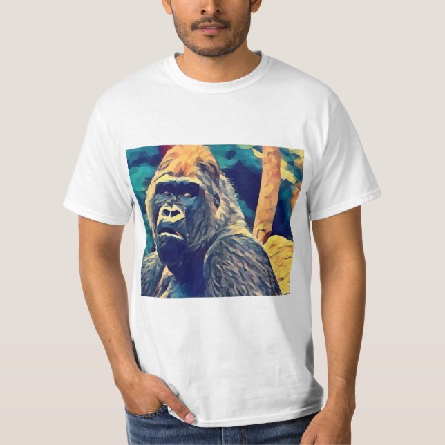 Old Gorilla Original Abstract jungle animal Art T-Shirt (Front)