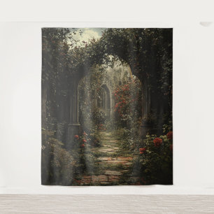 Old Gothic Garden Photo Booth Prop Backdrop Tapestry
