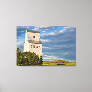 Old Grain Elevator In Virgelle, Montana, USA Canvas Print