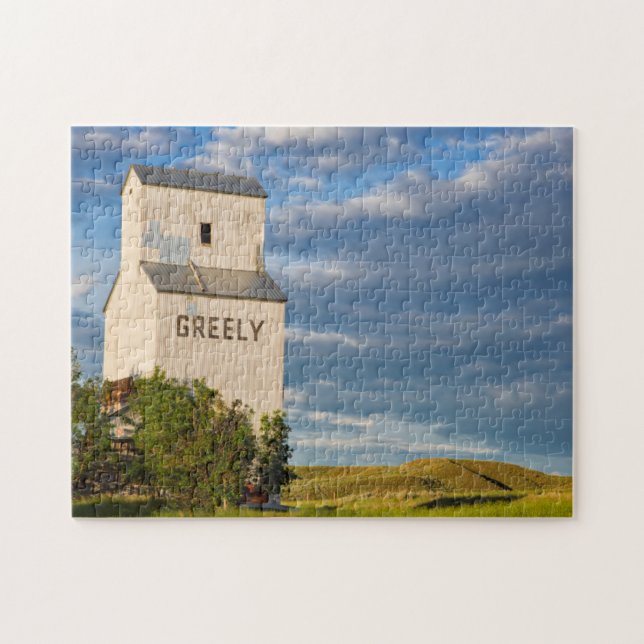 Old Grain Elevator In Virgelle, Montana, USA Jigsaw Puzzle (Horizontal)