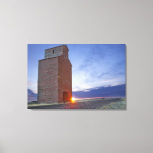 Old granary at Collins Montana at sunrise Canvas Print
