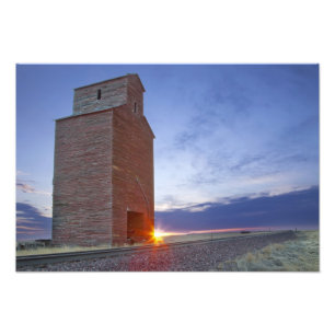 Old granary at Collins Montana at sunrise Photo Print