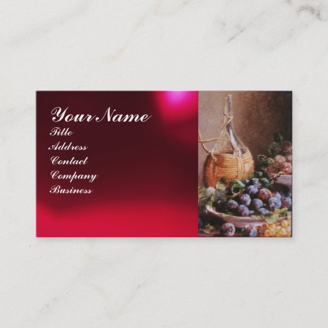 OLD GRAPE VINEYARD ,RED WAX SEAL BUSINESS CARD (Front)