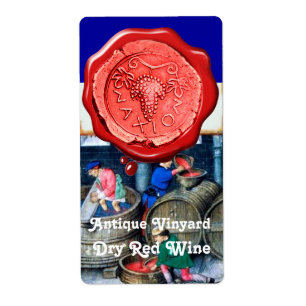 OLD GRAPE VINEYARD RED WINE BARRELS WAX SEAL