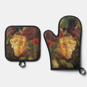 OLD GRAPE VINEYARD  WINE TASTING PARTY OVEN MITT & POT HOLDER SET