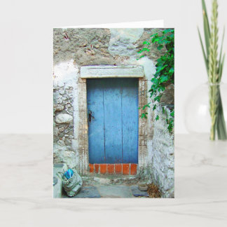 Old Greek Village  Blue Door Card
