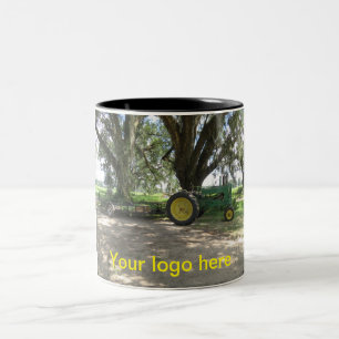 Old green tractor coffee mug