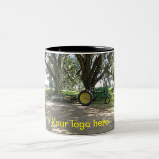 Old green tractor coffee mug